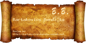 Bartakovics Benáta névjegykártya